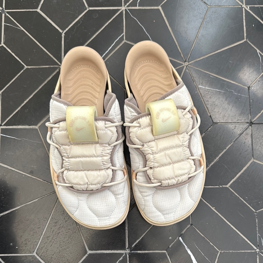 Nike Quilted Cream Slip-On Shoes